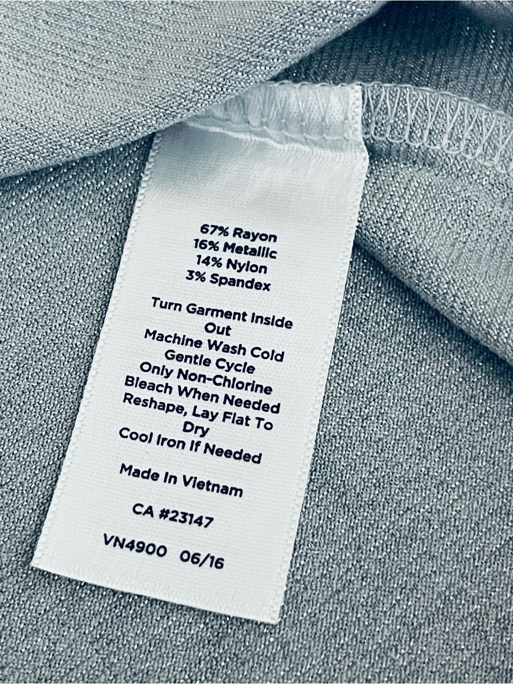 Talbots Silver Metallic Long-Sleeve Crewneck Top - Picture 4 of 6